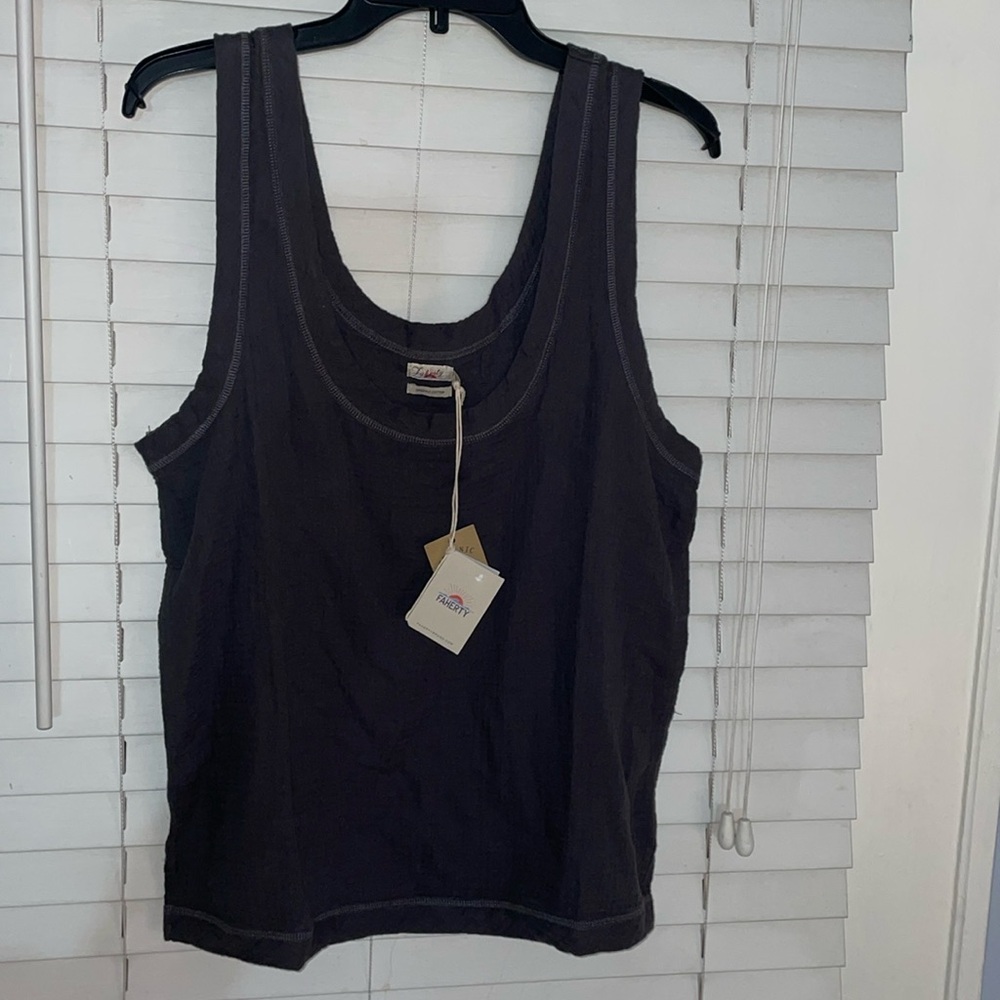 Faherty Dream Scoop Neck Tank Top made from 100% organic cotton, size M, NWT